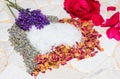 Heart of lavender and roses Royalty Free Stock Photo
