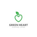 Heart leaf logo design vector template