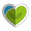 heart with leafs plant icon