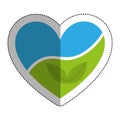 heart with leafs plant icon