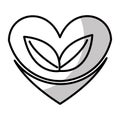 heart with leafs plant icon