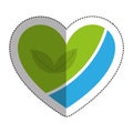 heart with leafs plant icon