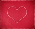 Heart on leather background