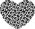 Heart with Leopard texture pattern print image with eps vector file