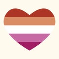 Heart with Lesbian Flag. Pride Month concept.
