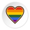 Heart in LGBT color icon circle