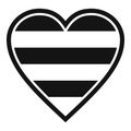 Heart LGBT icon, simple style