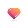 Heart, life flat icon, vector sign