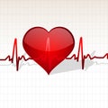 Heart with life line Royalty Free Stock Photo