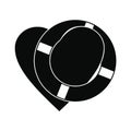 Heart with lifeline black simple icon