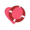 Heart with lifeline flat icon