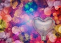 Heart Light bulb on colorful spotted background. 3D illustration