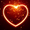 Heart light with sparks background Royalty Free Stock Photo