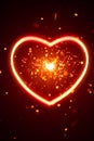 Heart light with sparks background Royalty Free Stock Photo