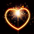 Heart light with sparks background Royalty Free Stock Photo