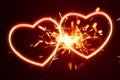 Heart lights with sparks background Royalty Free Stock Photo