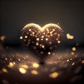 Heart with lights on dark background Royalty Free Stock Photo