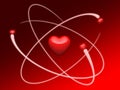 Heart like a model of the atom Royalty Free Stock Photo