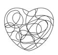 Heart like shape mosaic icon or logo isolated on white