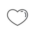 Heart line icon with editable stroke - outline romantic symbol of beautiful heart shape.