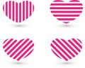 `Heart line icon set.Pink lines complement the heart Isolated from the white background.