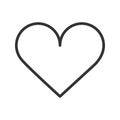 Heart linear icon. Thin line illustration. Vector isolated outline drawing.