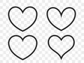 Heart linear vector icon. Valentine love, wedding line heart frames