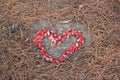 The heart is lined with red stones Royalty Free Stock Photo