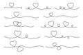 Heart lines bundle, hand drawn doodle love line for valentine`s day design.