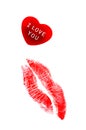 Heart and lipstick kiss Royalty Free Stock Photo