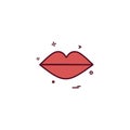 heart lipstick lips red icon vector design