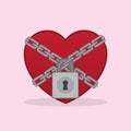 Heart Lock Chains Royalty Free Stock Photo