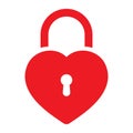 Heart lock icon. Locked heart shape lock vector illustration