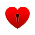 Heart lock icon. Unlock love, heart flat icon for apps and websites -