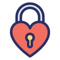 Heart lock, lock, Isolated Vector icon which can easily modify or edit Royalty Free Stock Photo