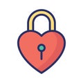Heart lock Isolated Vector icon which can easily modify or edit Royalty Free Stock Photo
