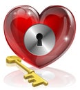 Heart lock and key