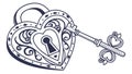 Heart Lock & Key: Love and Security Vector, vector design Generative AI Royalty Free Stock Photo