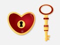 Heart lock and key Royalty Free Stock Photo