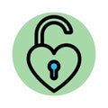 Heart lock, lock fill background vector icon which can easily modify or edit