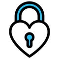 Heart lock, lock, fill vector icon which can easily modify or edit