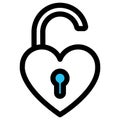 Heart lock, lock fill vector icon which can easily modify or edit