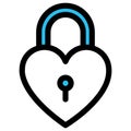 Heart lock, love fill vector icon which can easily modify or edit