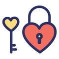 Heart lock, love inspiration Isolated Vector icon which can easily modify or edit Royalty Free Stock Photo