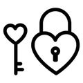 Heart lock, love inspiration Isolated Vector icon which can easily modify or edit Royalty Free Stock Photo