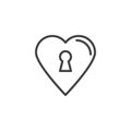 Heart lock love line icon Royalty Free Stock Photo