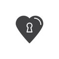 Heart lock love vector icon