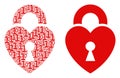 Heart Lock Mosaic of Binary Digits