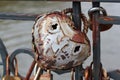 Heart Lock Padlock Romance Love Valentine Day Concept, Large Macro Closeup rusty