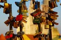 Heart Locks And Cathedral, Zagreb, Croatia Royalty Free Stock Photo